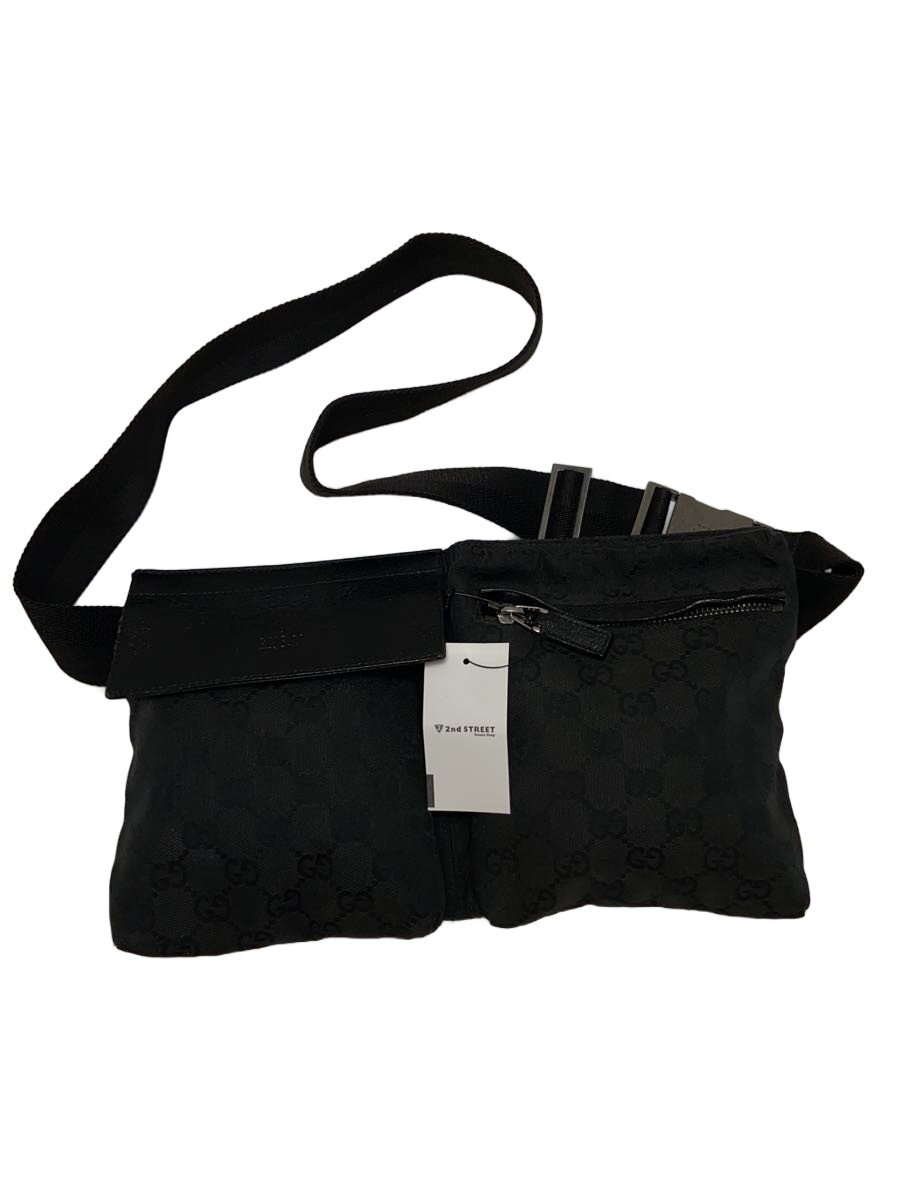 【中古】GUCCI◆酉の方角御徒面子_GG帆布/帆布/BLK【御徒面子】
