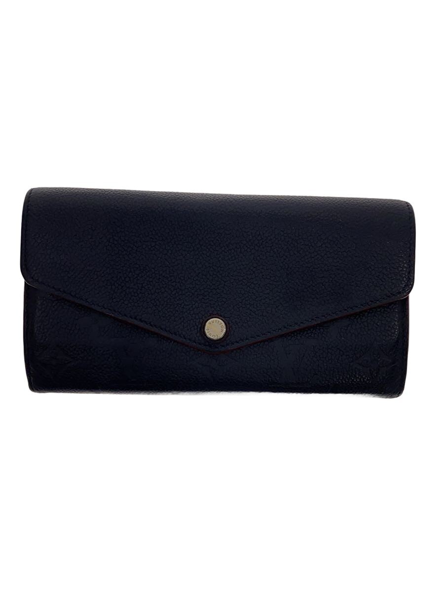 【中古】LOUIS VUITTON◆ポルト・フォイユ・サラ_モノグラム・アン工業プラント/牛皮/NVY/無地/レディース【服飾雑貨他】