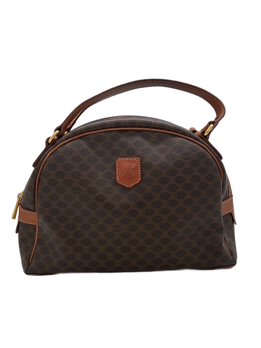 【中古】CELINE◆ハンドバック/マカダム柄/PVC/BRW/総柄【御徒面子】