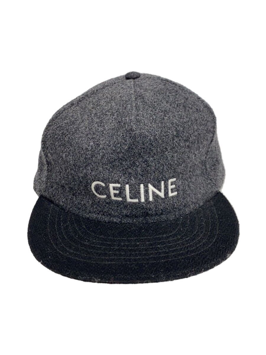 【中古】CELINE◆6ダイアログボックス/旗がしら/L/羊毛/GRY/無地/メンズ/2AUU5896C【服飾雑貨他】