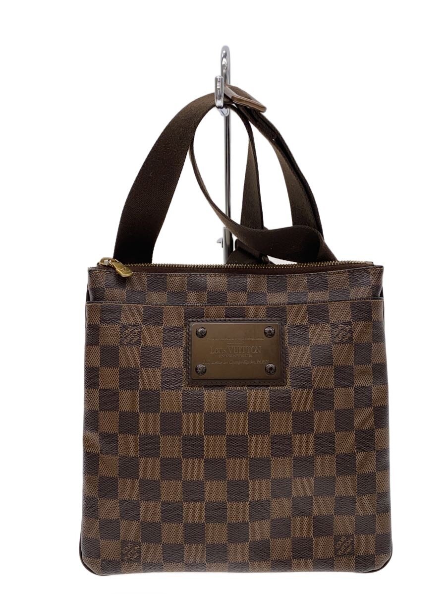 【中古】LOUIS VUITTON◆ポシェット・プラット・ブルックリン_ダミエ・エベヌ/PVC/BRW【御徒面子】