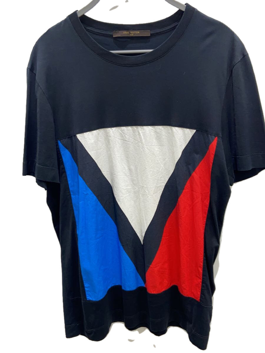 【中古】LOUIS VUITTON◆L/ガストンV継ぎ切れ/刷り上げるプルオーバー/S/綿織物/BLK/RM132M H4R08JEZ//【レディースお召しもの】
