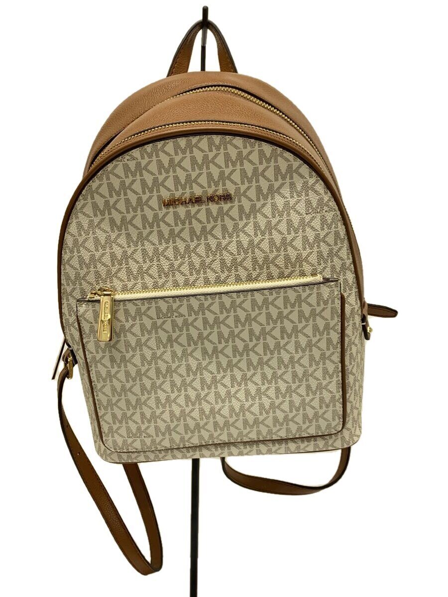 【中古】MICHAEL KORS◆背嚢/フェイクレザー/WHT/総柄/BA-2104【御徒面子】