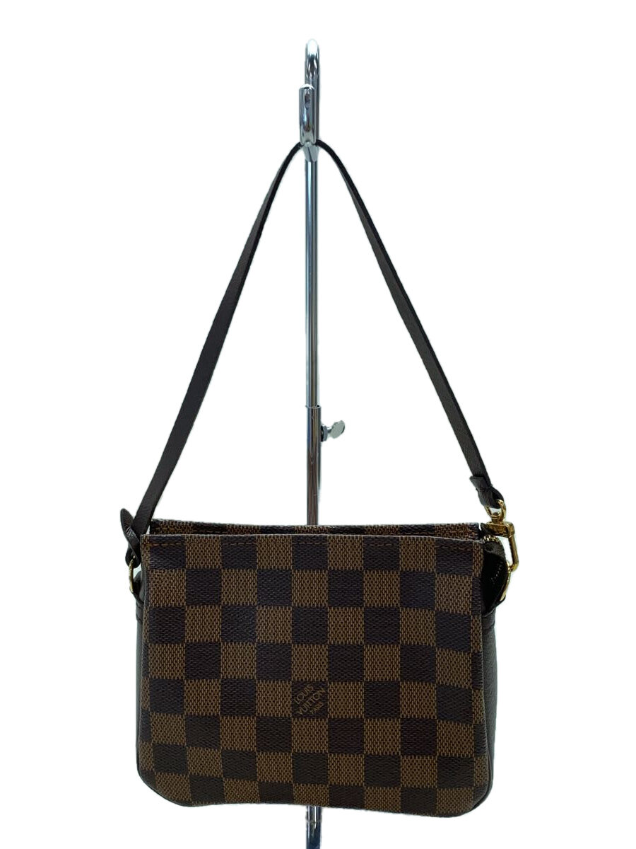 【中古】LOUIS VUITTON◆トゥールス・メイクアップ_ダミエ・エベヌ_BRW/PVC/BRW/総柄【御徒面子】