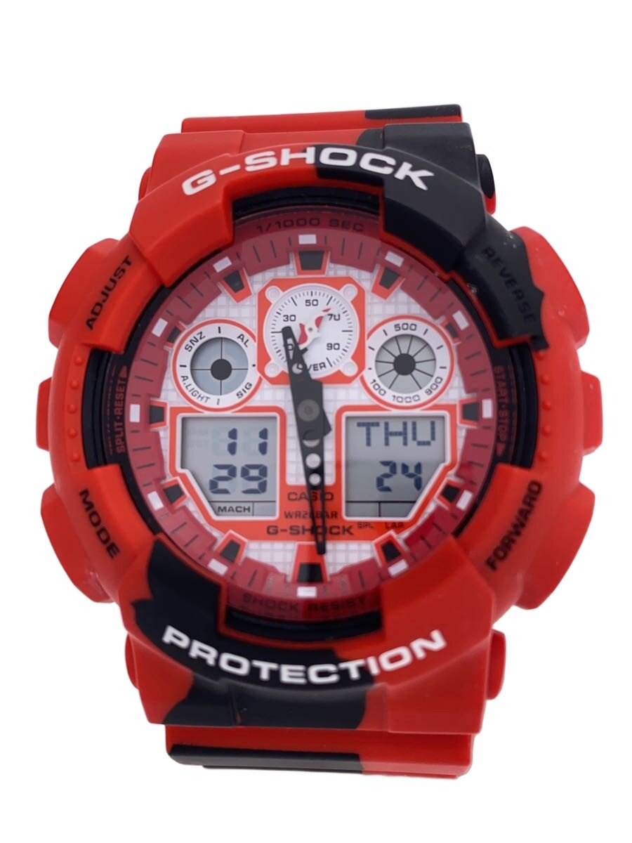 【中古】CASIO◆クォーツ腕時計_G-SHOCK/アナログ/ラバー/RED/RED/? NULL ?【服飾雑貨他】｜2ｎｄ STREET 店