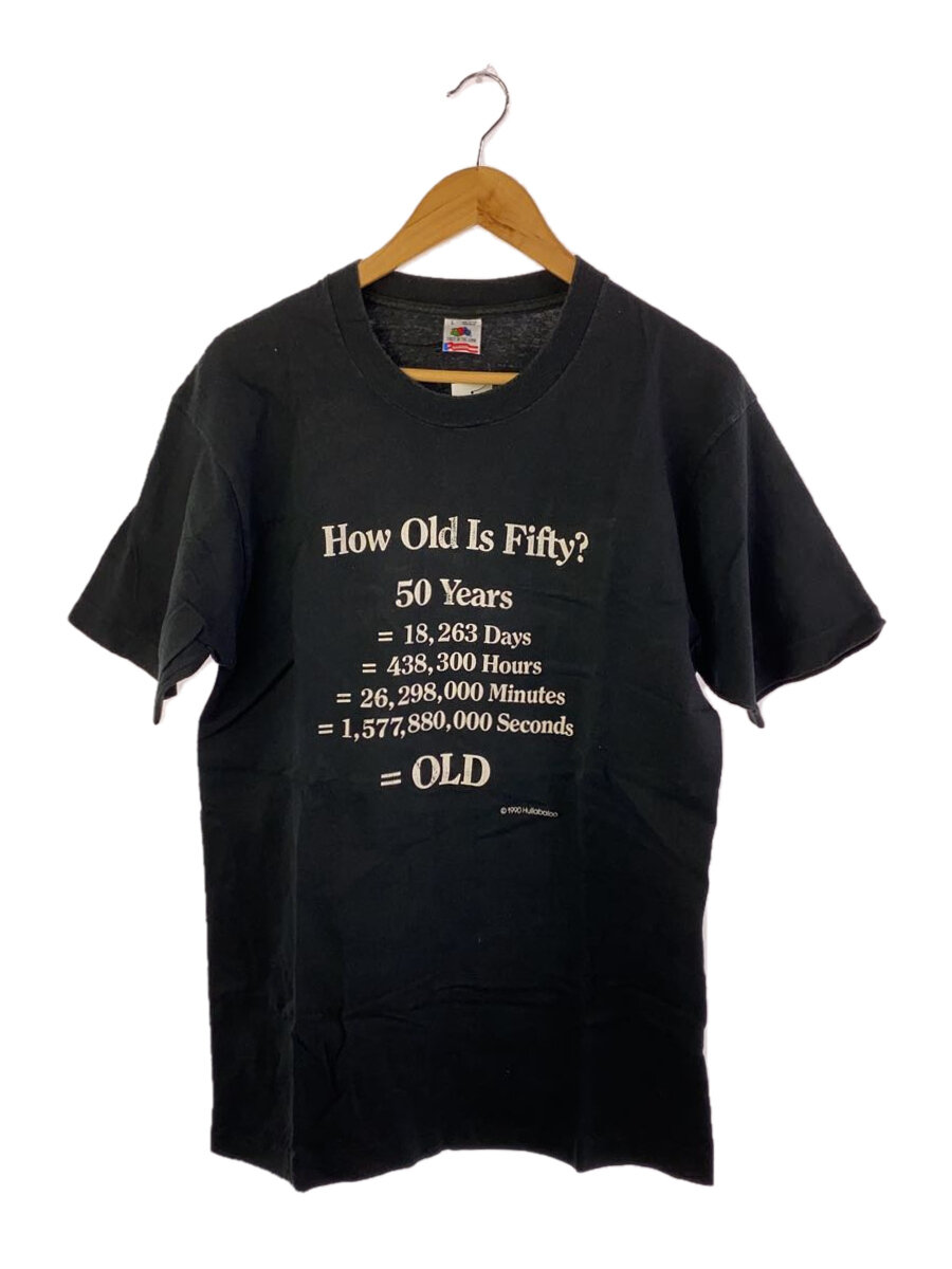 【中古】FRUIT OF THE LOOM◆90s/How Old Is Fifty？/プルオーバー/L/綿織物/黒いこと【メンズウェア】
