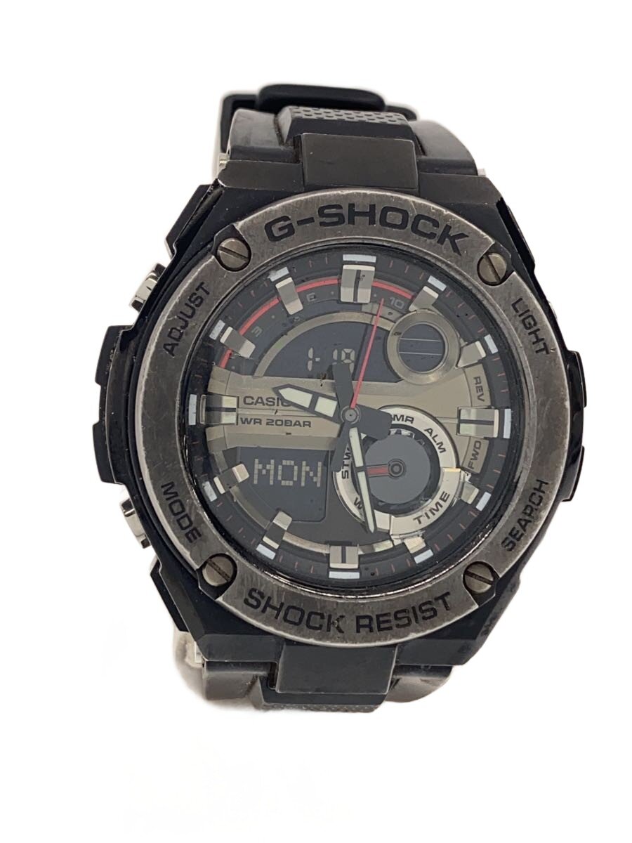 【中古】CASIO◆ウオッチ/デジアナ/天然ゴム/SLV/BLK/GST-2310B【服飾雑貨他】