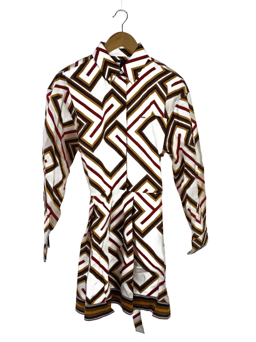 【中古】TOMMY HILFIGER◆プルオーバー衣裳/36/綿織物/WHT/総柄【レディース御召しもの】