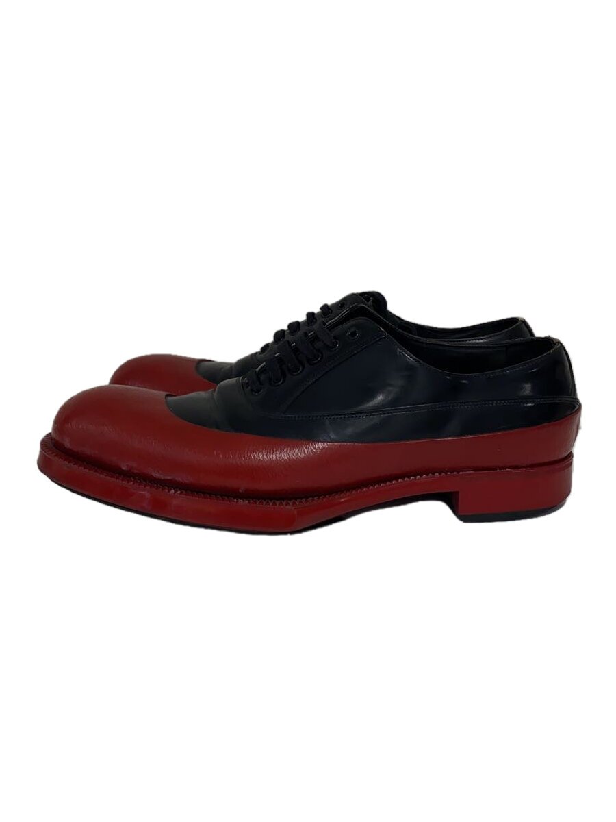 【中古】PRADA◆12AW/ダービーシューズ/置き目毛革/UK9/BLK/なめし革//【シューズ】