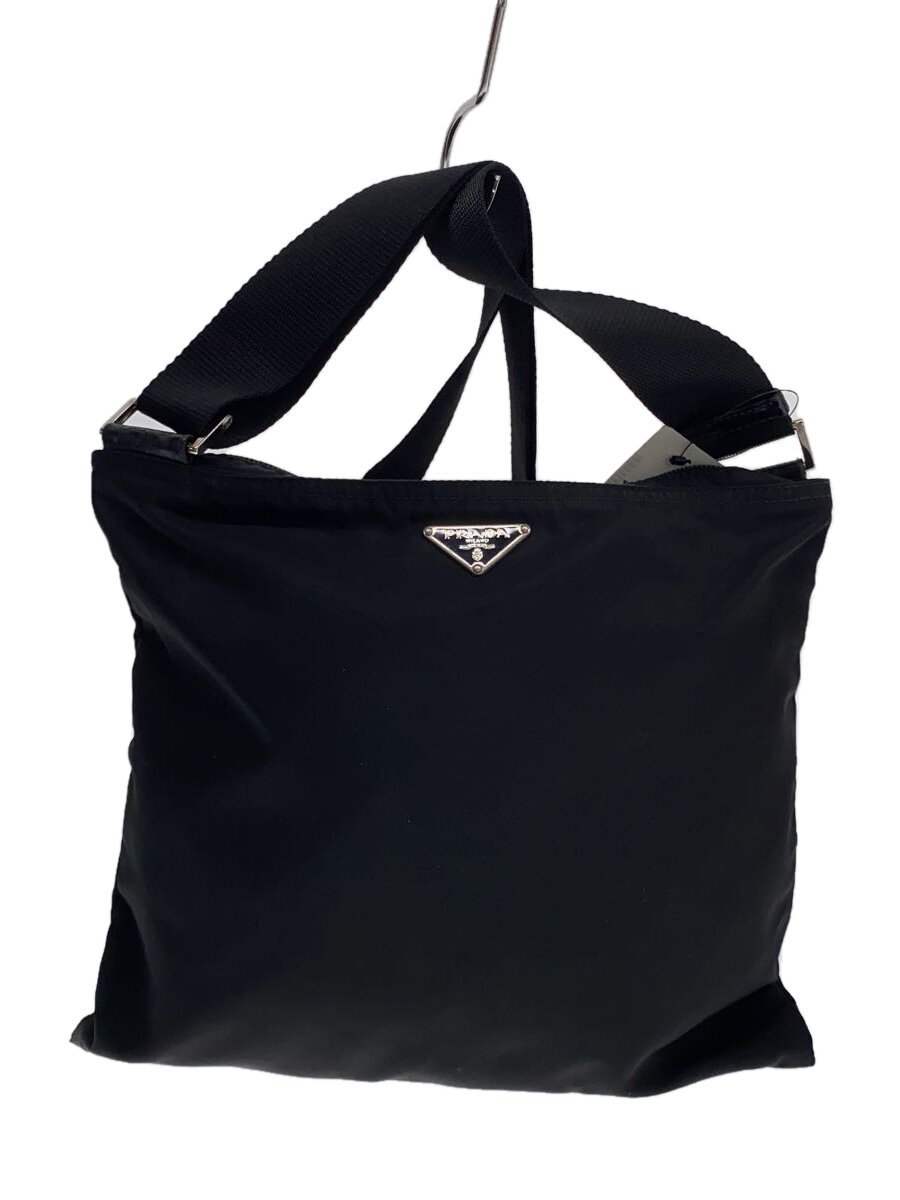 【中古】PRADA◆薄汚れ有/ファスナープル欠損/ショルダーバッグ/ナイロン/ブラック//【バッグ】｜2ｎｄ STREET 店