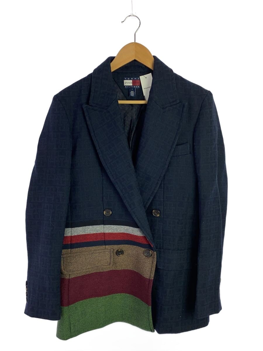 【中古】TOMMY HILFIGER◆上衣/S/--/NVY/総柄【メンズウェア】