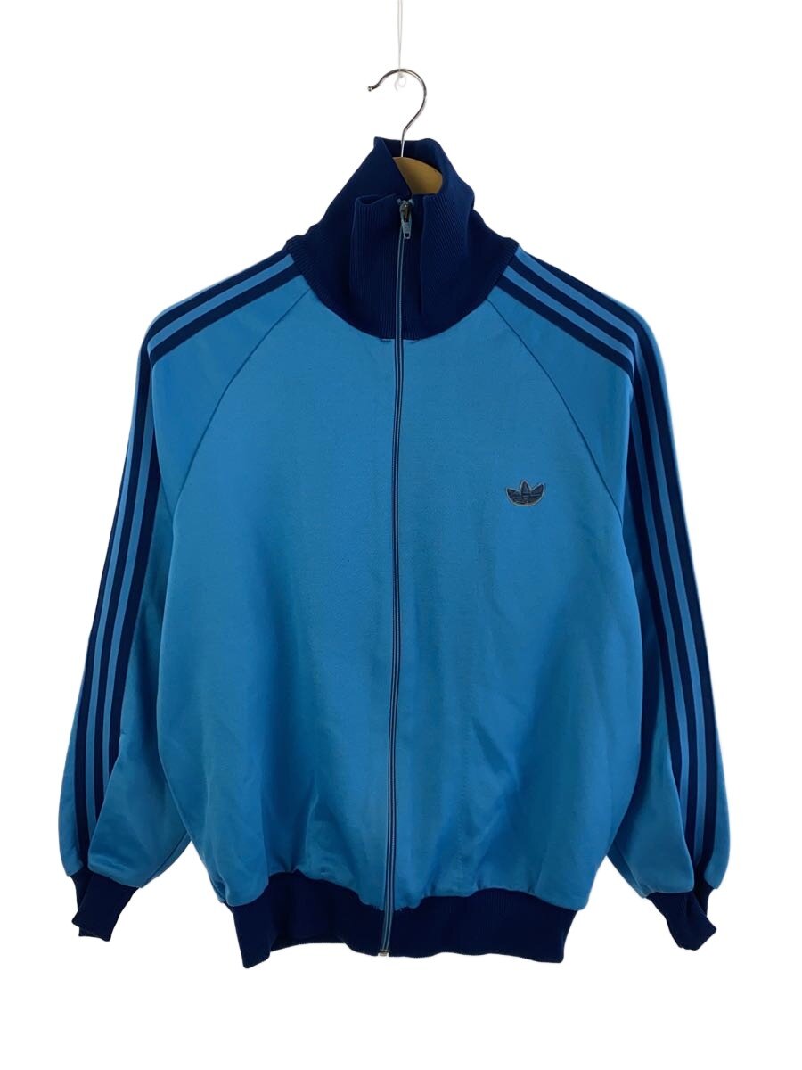 【中古】adidas◆プルオーバー/4/ポリエステル/BLU/無地/ADS-4F【メンズウェア】
