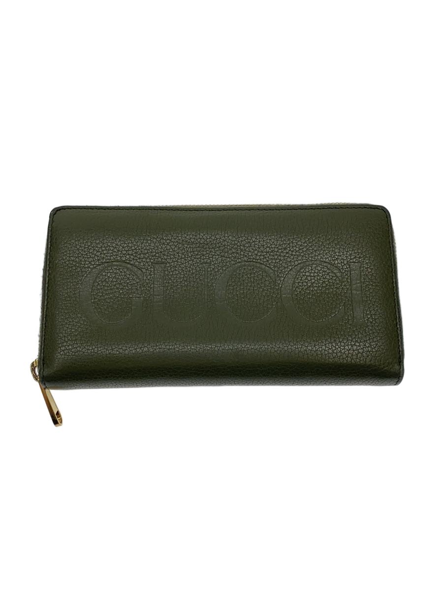 【中古】GUCCI◆ジップアラウンドウォレット/なめし革/KHK/レディース【服飾雑貨他】