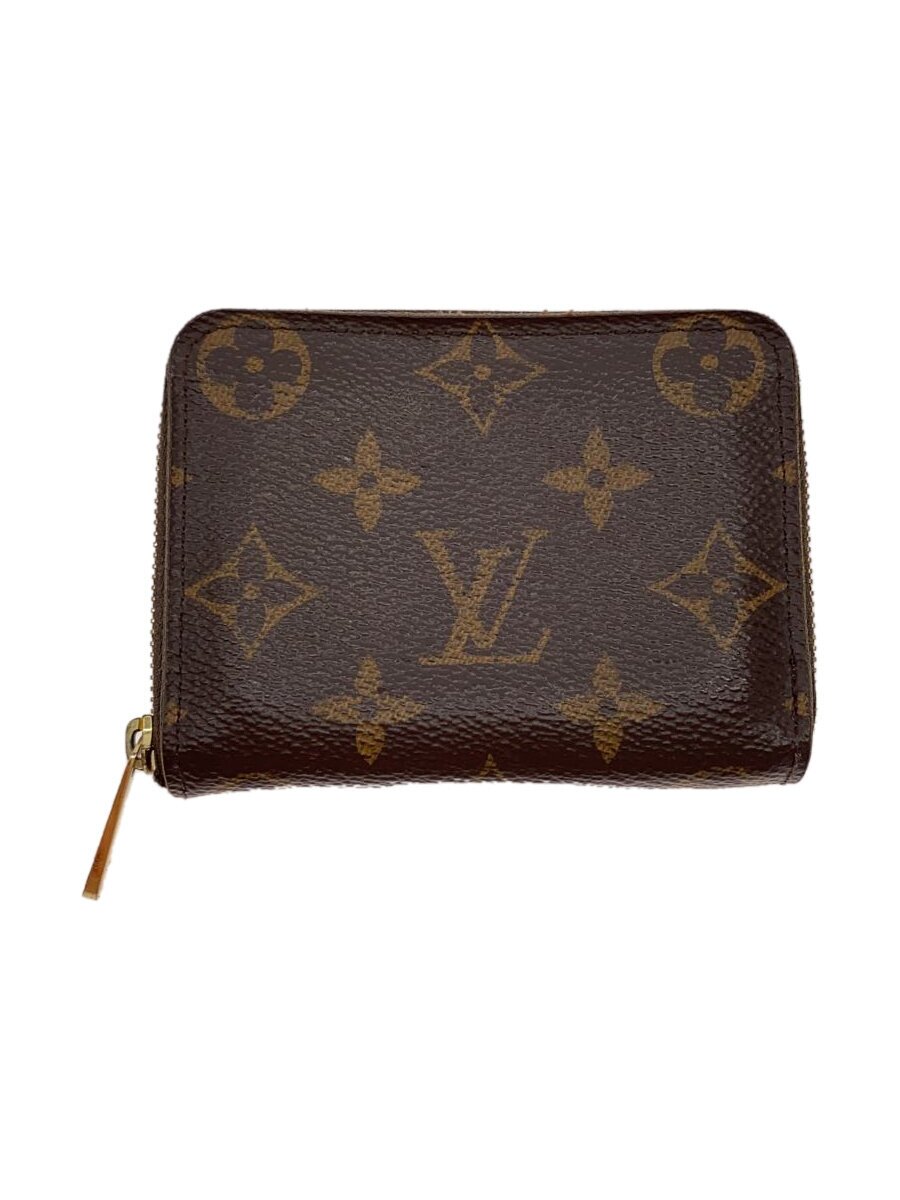 【中古】LOUIS VUITTON◆ジッピー・コインパース_モノグラム・キャンバス/PVC/BRW/レディース【服飾雑貨他】