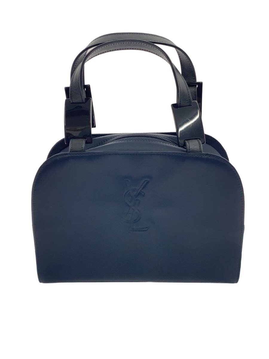 【中古】YVES SAINT LAURENT◆ハンドバック/--/NVY/無地【御徒面子】