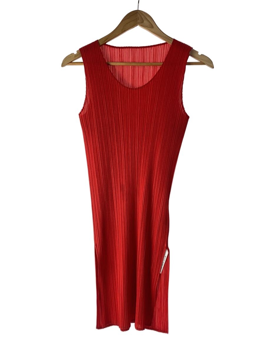 【中古】PLEATS PLEASE ISSEY MIYAKE◆トップス/4/ポリエステル/RED/PP04-JK615【レディース御召しもの】