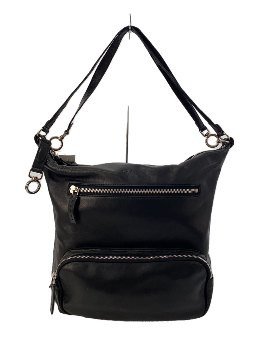 【中古】MARNI◆御徒面子/なめし革/BLK///【御徒面子】