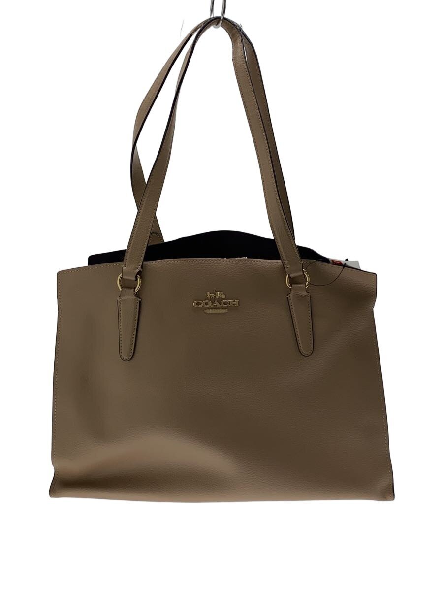 【中古】COACH◆トートバッグ/なめし革/BEG【御徒面子】