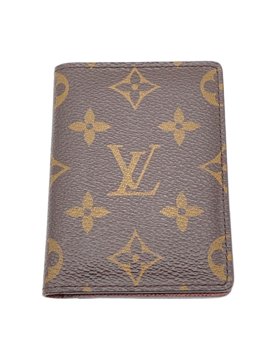 【中古】LOUIS VUITTON◆ポルト・カルト・パス・ヴェルティカル_モノグラム・帆布/--/BRW/総柄/メンズ【服飾雑貨他】