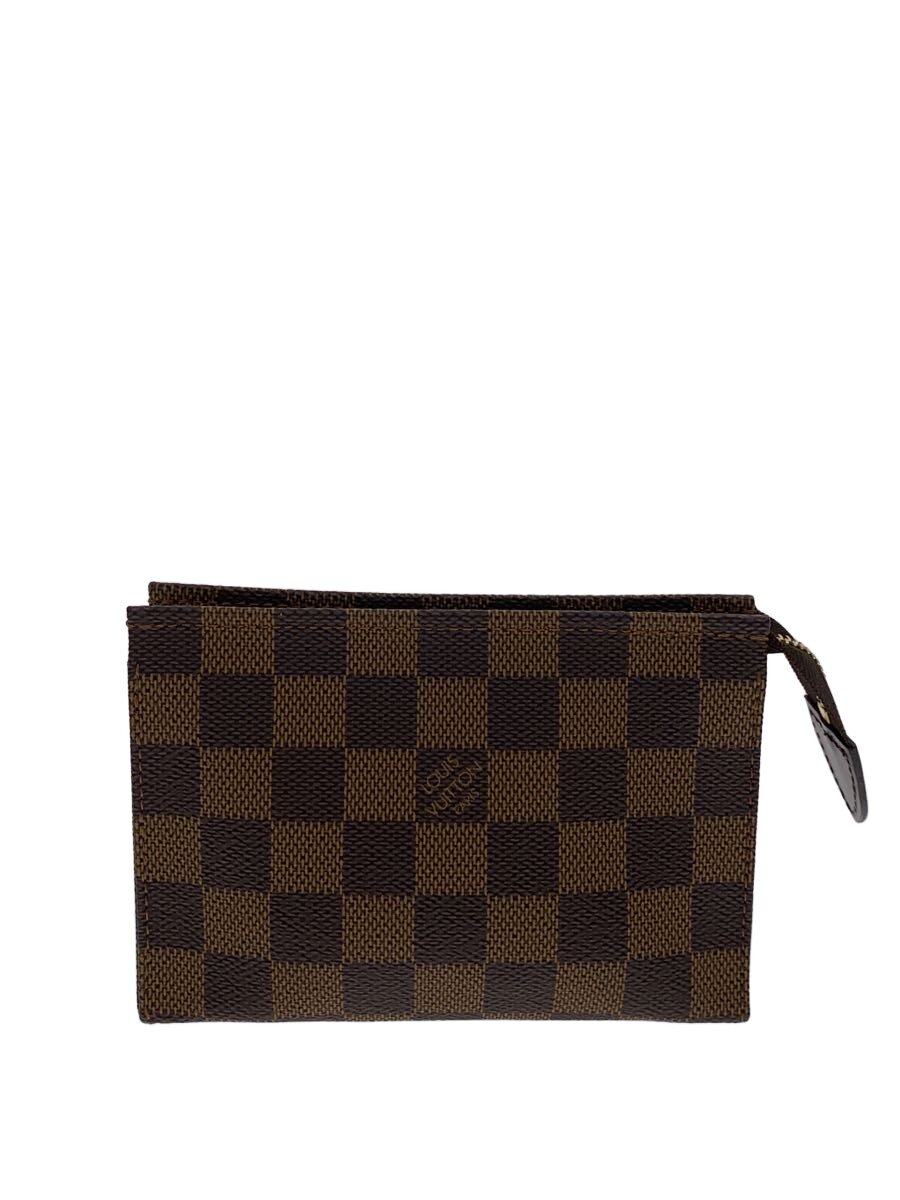 【中古】LOUIS VUITTON◆ポッシュ・トワレット15_ダミエ・エベヌ/PVC【御徒面子】