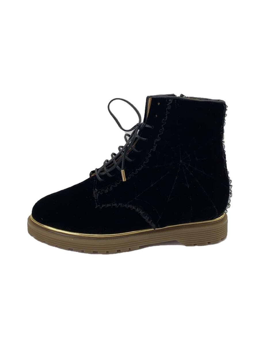 【中古】Charlotte Olympia◆ショートブーツ/35/BLK/SECJ-YA-3015/蜘蛛の巣/ベロア【シューズ】|2nd STREET 店