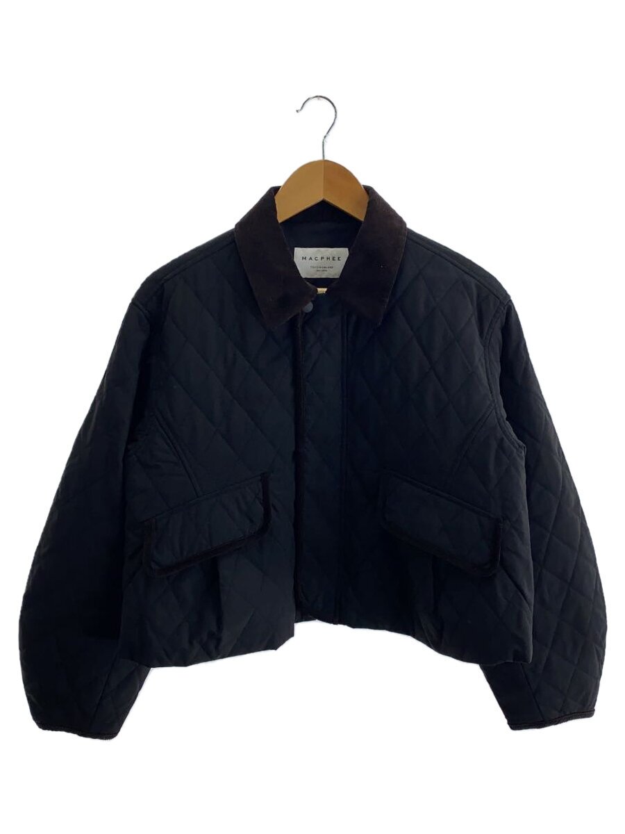 【中古】MACPHEE◆24AW/キルティングショートブルゾン/36/ポリエステル/BLK/12-07-44-07301【レディースお召しもの】