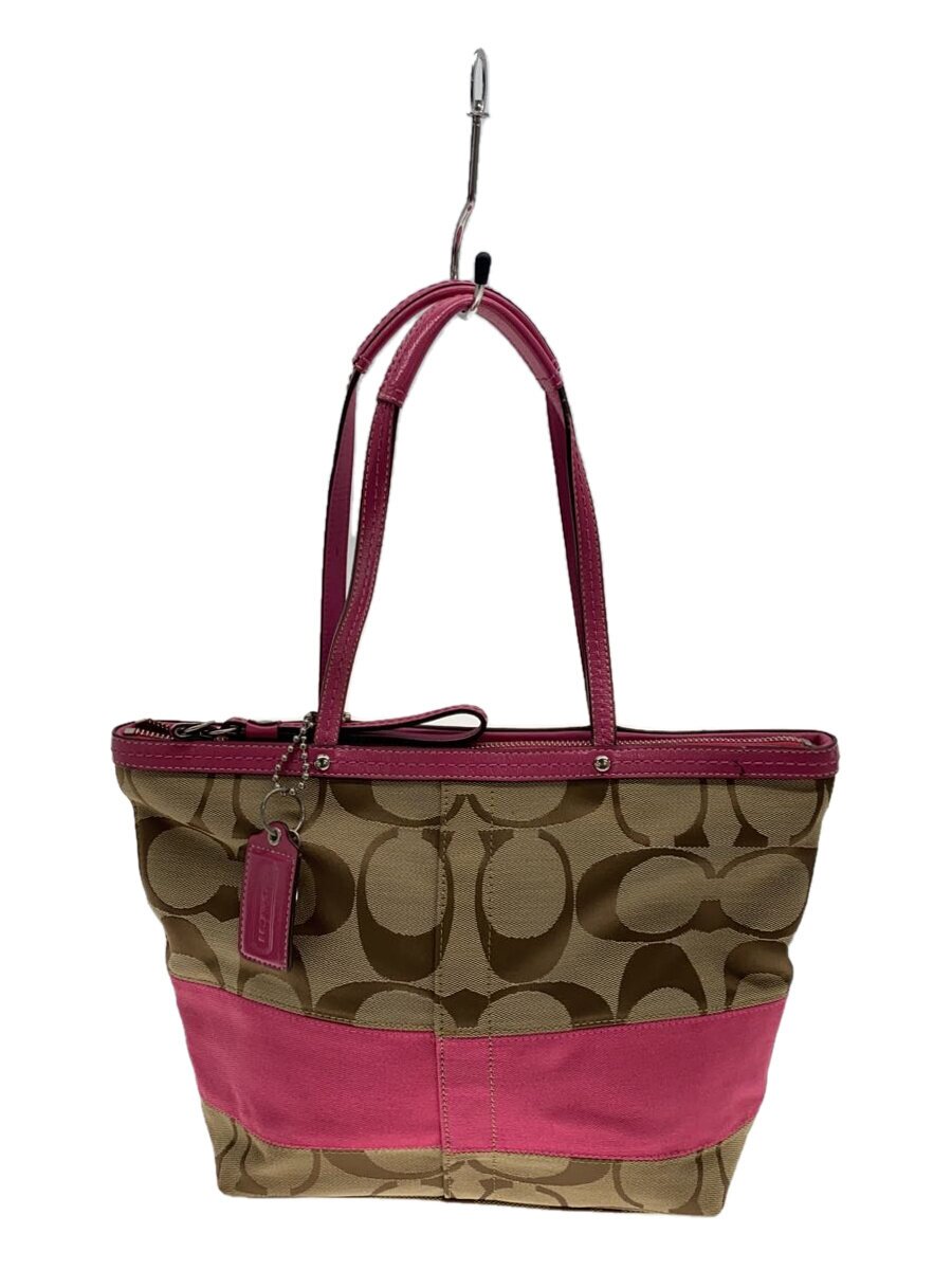 【中古】COACH◆シグネチャートート【御徒面子】