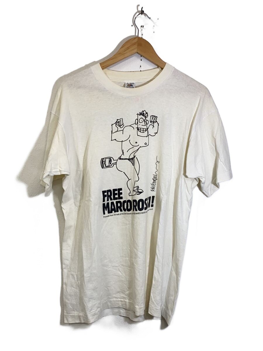 【中古】FRUIT OF THE LOOM◆90s/USA製/FREE MARCO ROSSI!/企業Tee/L/コットン/WHT/プリント//【メンズウェア】｜2ｎｄ STREET 店
