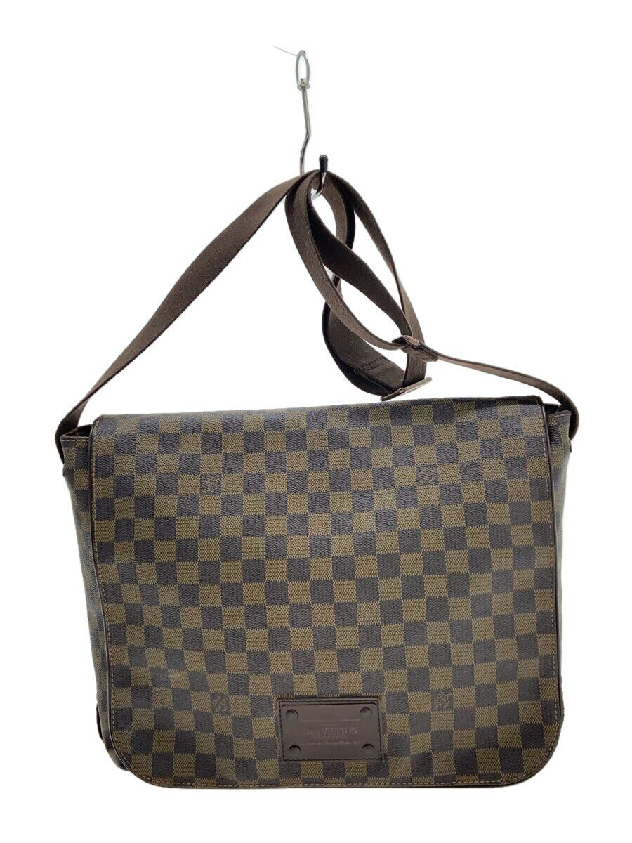【中古】LOUIS VUITTON◆ブルックリンMM_ダミエ・エベヌ/PVC/BRW【御徒面子】