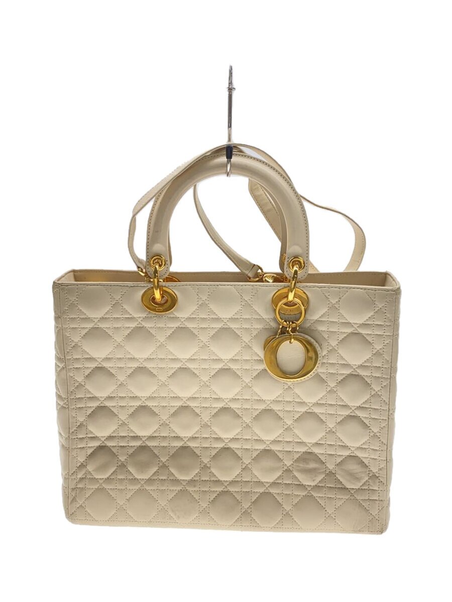 【中古】Christian Dior◆レディディオール/ハンドバッグ/レザー/ホワイト/MA-0013/クリスチャンディオール【バッグ】|2nd STREET 店