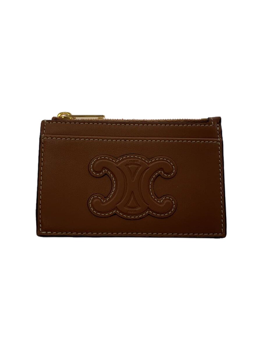 【中古】CELINE◆歌留多容れもの/羊革/BRW/無地/レディース/U-IB-2224【服飾雑貨他】