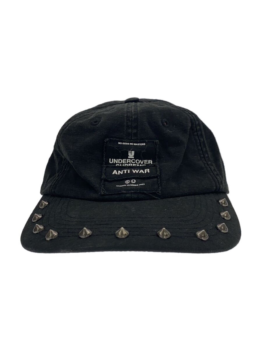 【中古】UNDERCOVER◆23SS/ANTI WAR/STUDDED 6 PANEL CAP/旗がしら/FREE/綿織物/黒いこと/メンズ【服飾雑貨他】