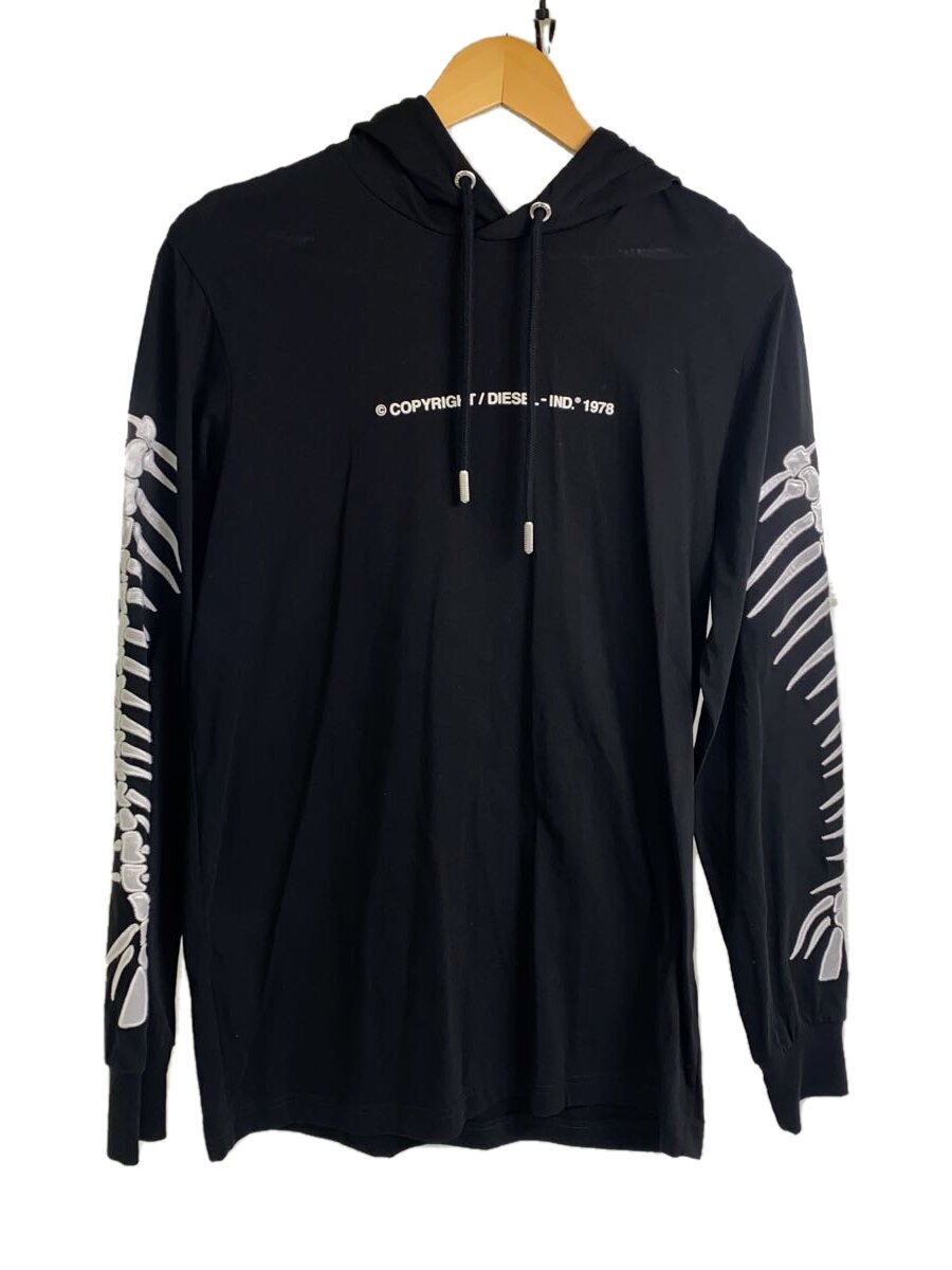 【中古】DIESEL◆パーカー/S/綿織物/BLK/無地【メンズウェア】