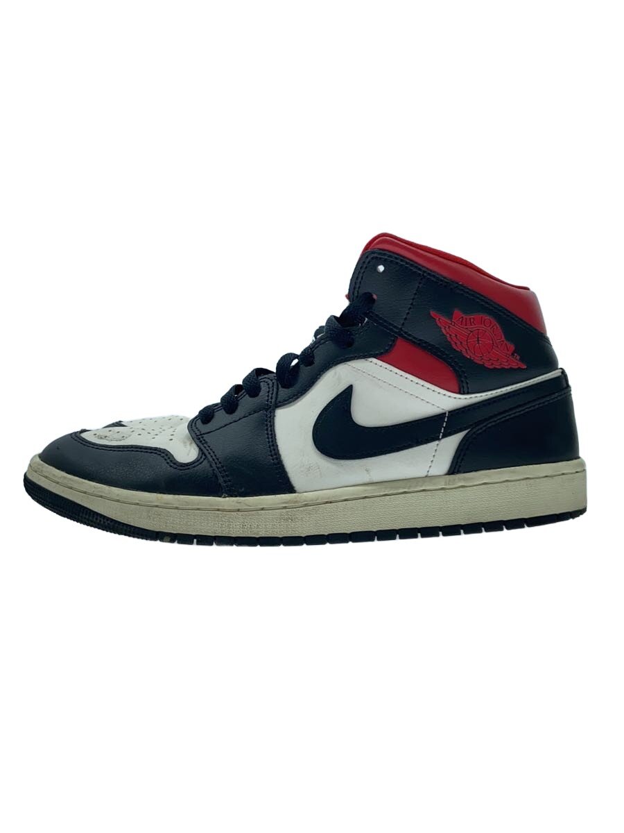 【中古】NIKE◆AIR JORDAN 1 MID_エア湖 ジョーダン 1 ミッド/28.5珊/WHT//【シューズ】