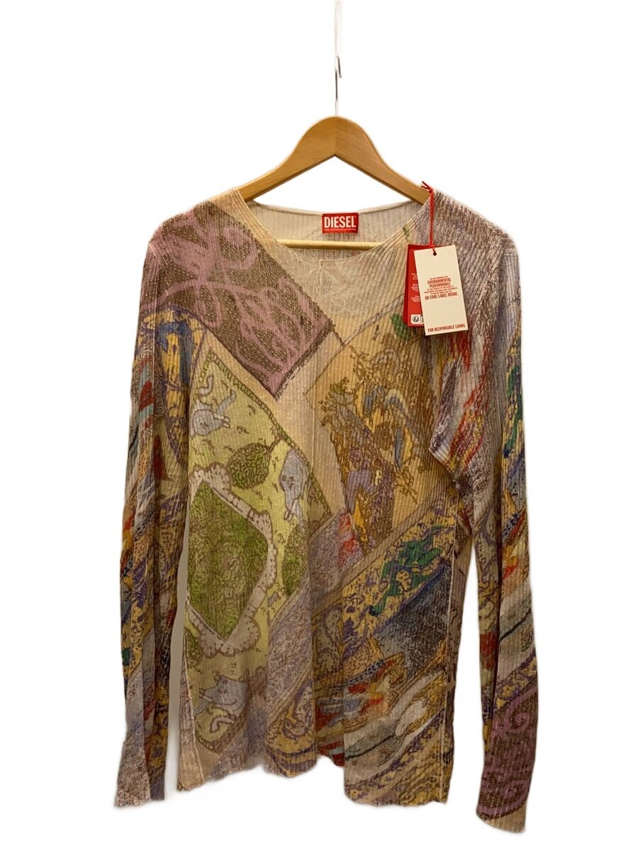 【中古】DIESEL◆編み物・スウェーター(朦々たる)/L/リネン/BEG/A19633【メンズウェア】