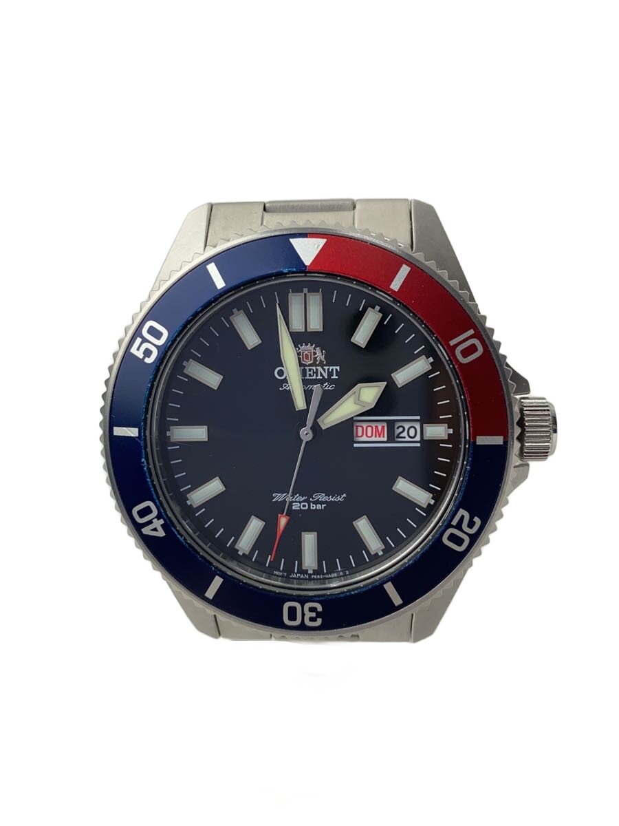 【中古】ORIENT◆自動小銃巻ウオッチ/アナログ/ステンレス鋼/BLK/SLV/F692-UAB0【服飾雑貨他】
