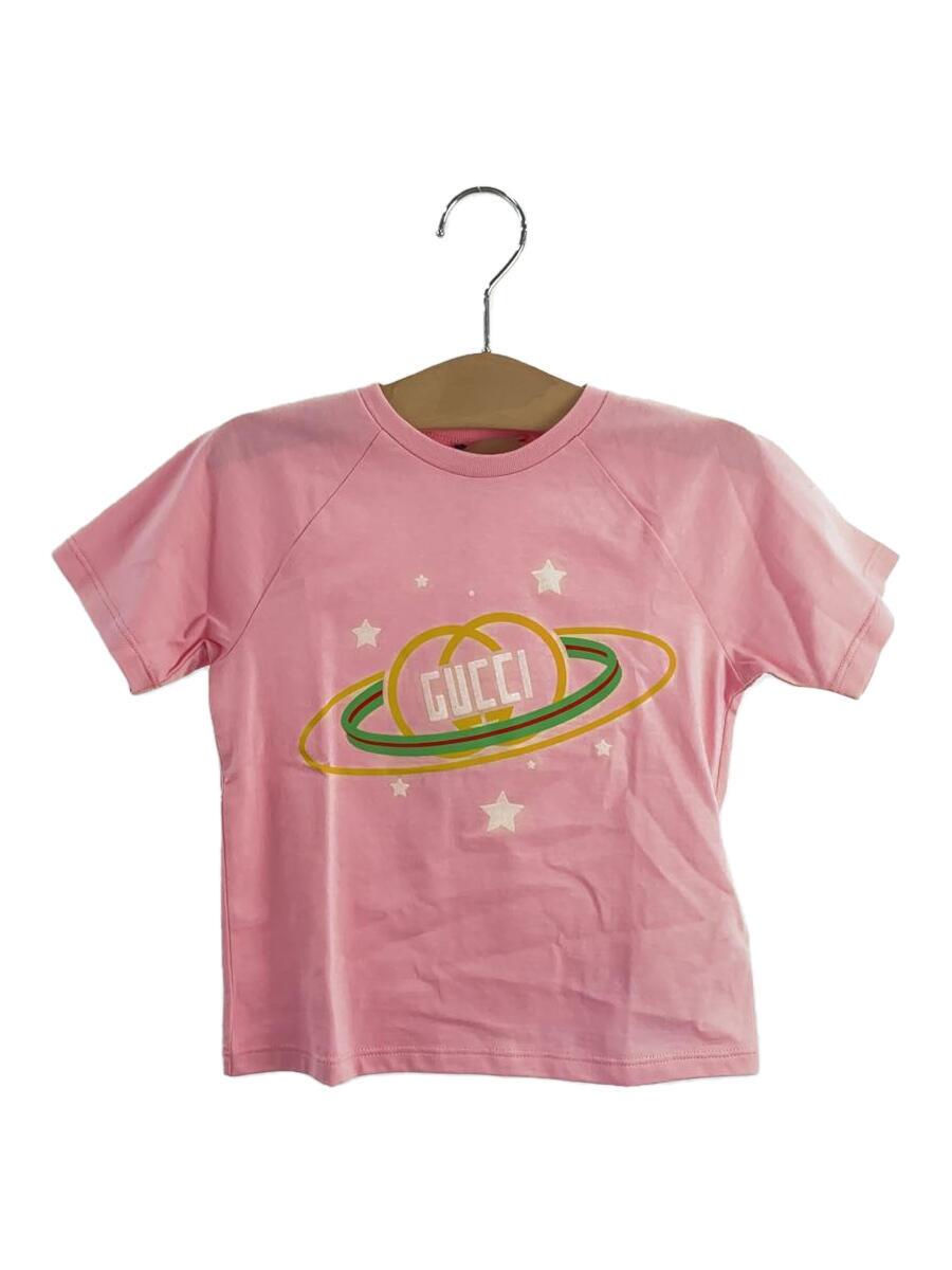 【中古】GUCCI◆KIDS PINK T-SHIRT WITH LOGO/ティーシャツ/80珊/綿織物/さくら色【キッズ】