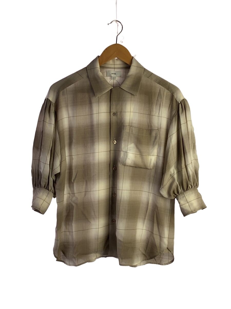 【中古】HYKE◆25SS/T/W OMBRE CHECK BALLOON SLEEVE BLOUSE/オンブレCK/251-15236//【レディースお召しもの】