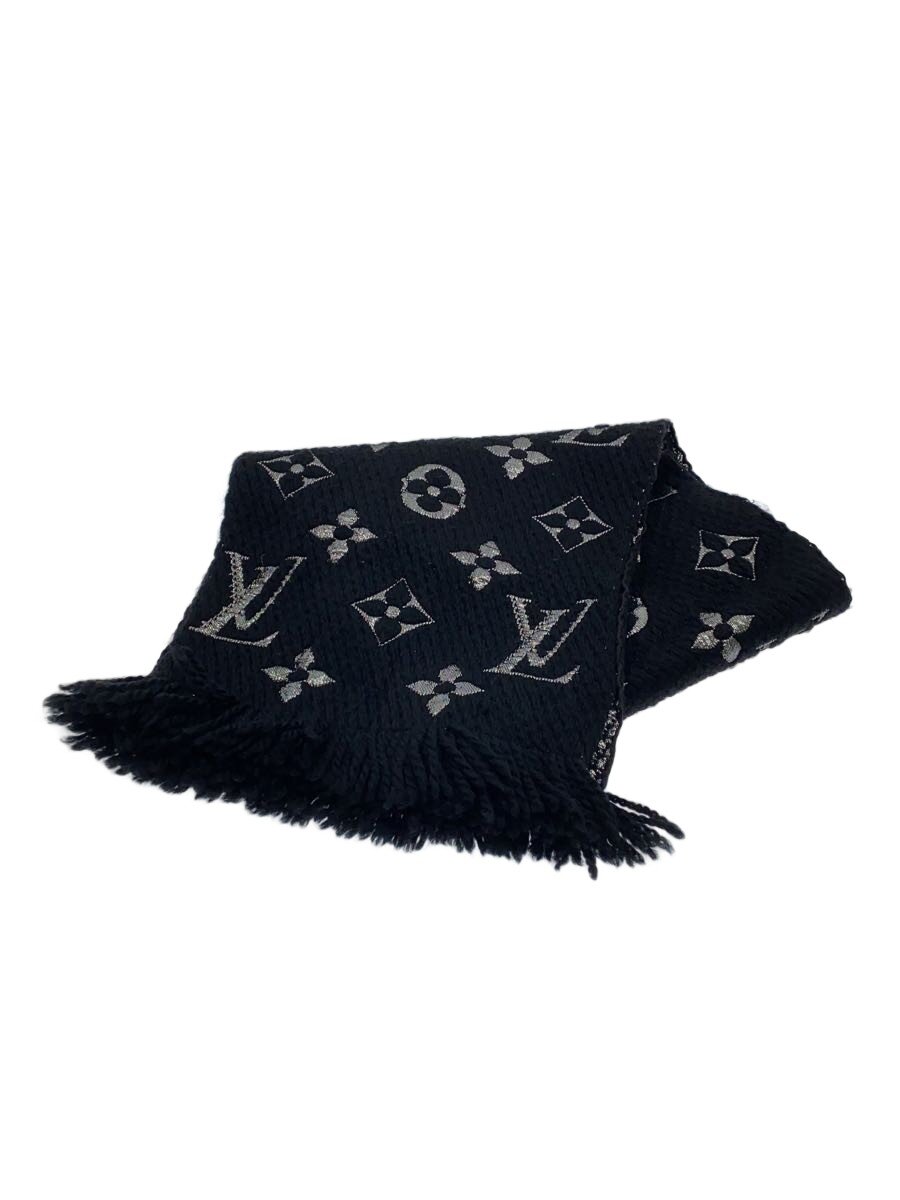 【中古】LOUIS VUITTON◆エシャルプ・ロゴマニアシャイン_モノグラム/羊毛/BLK/総柄/レディース/M75833//【服飾雑貨他】