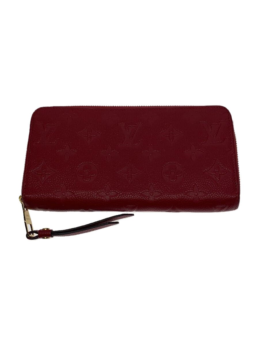 【中古】LOUIS VUITTON◆ジッピー・ウォレット_モノグラム・アン工業プラント_RED/なめし革/RED/レディース/M60942【服飾雑貨他】