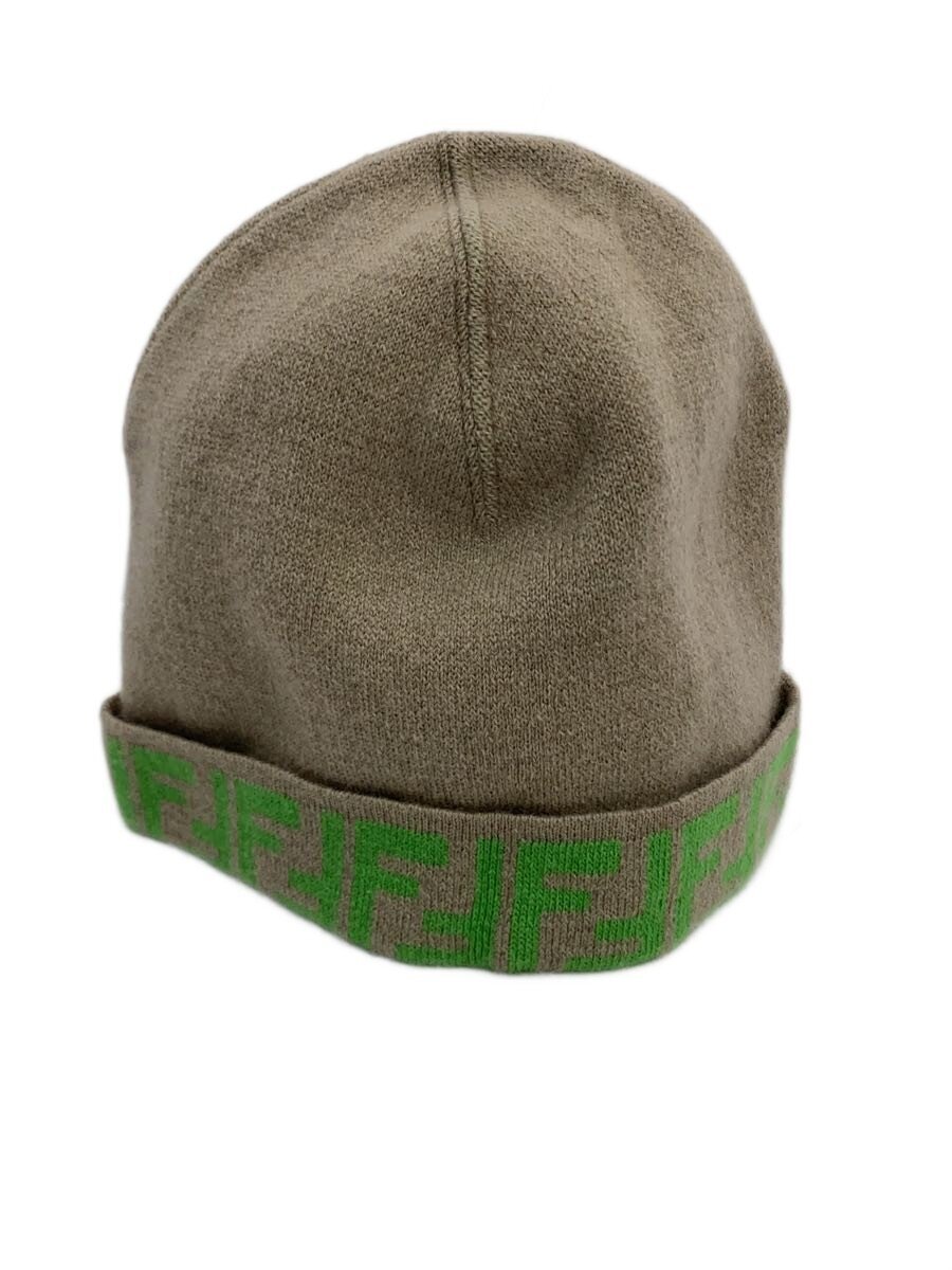 【中古】FENDI◆編み物旗がしら/編み物帽/キッズ服飾/かぶり笠/羊毛/GRY【キッズ】
