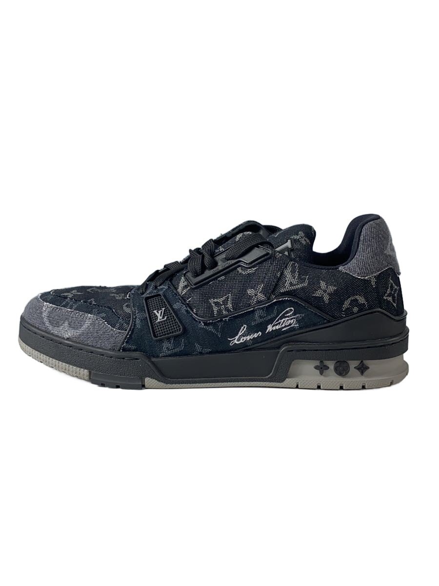 【中古】LOUIS VUITTON◆ローカットスニーカー/UK9/BLK/綿織物/1ADG6C【シューズ】