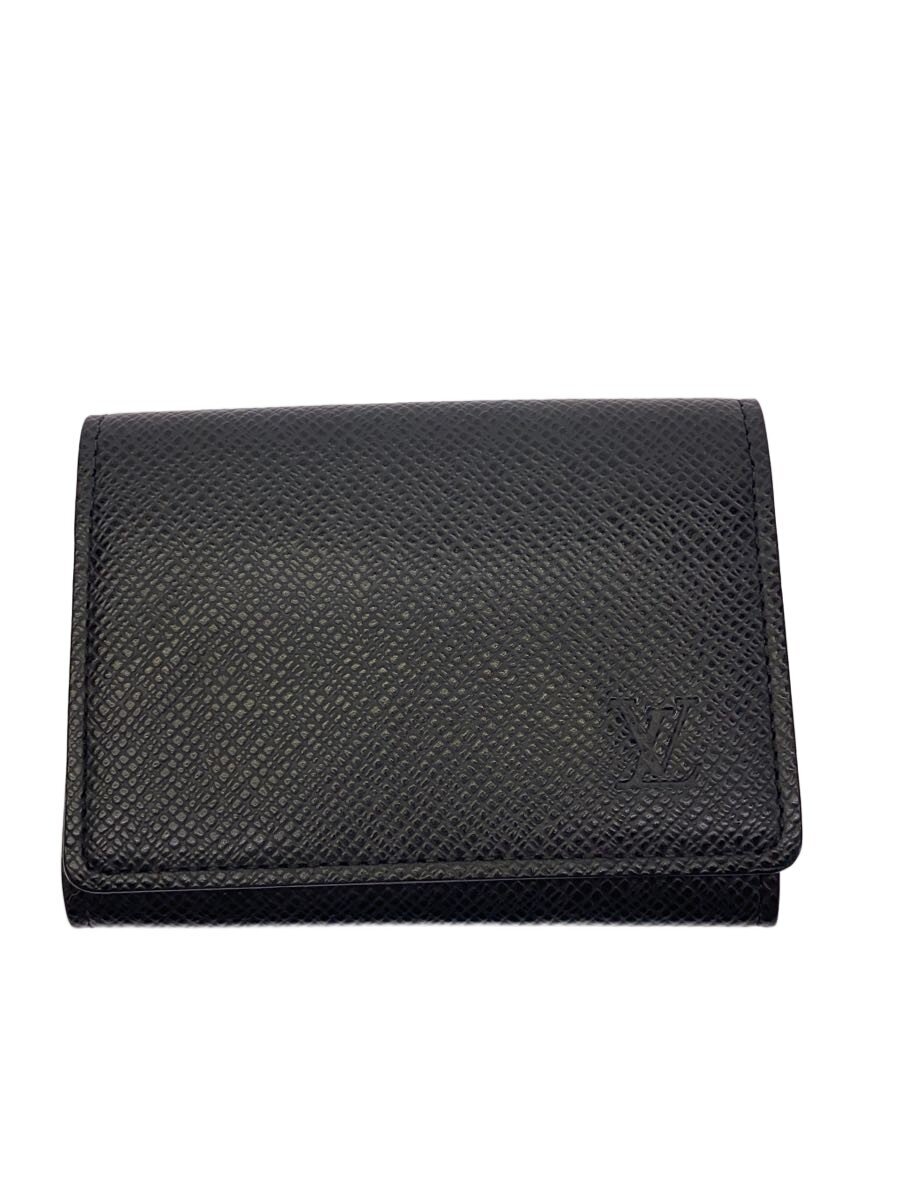 【中古】LOUIS VUITTON◆アンヴェロップ・カルト・ドゥ・ヴィジット_五分五分ガ/なめし革/BLK/メンズ//【服飾雑貨他】