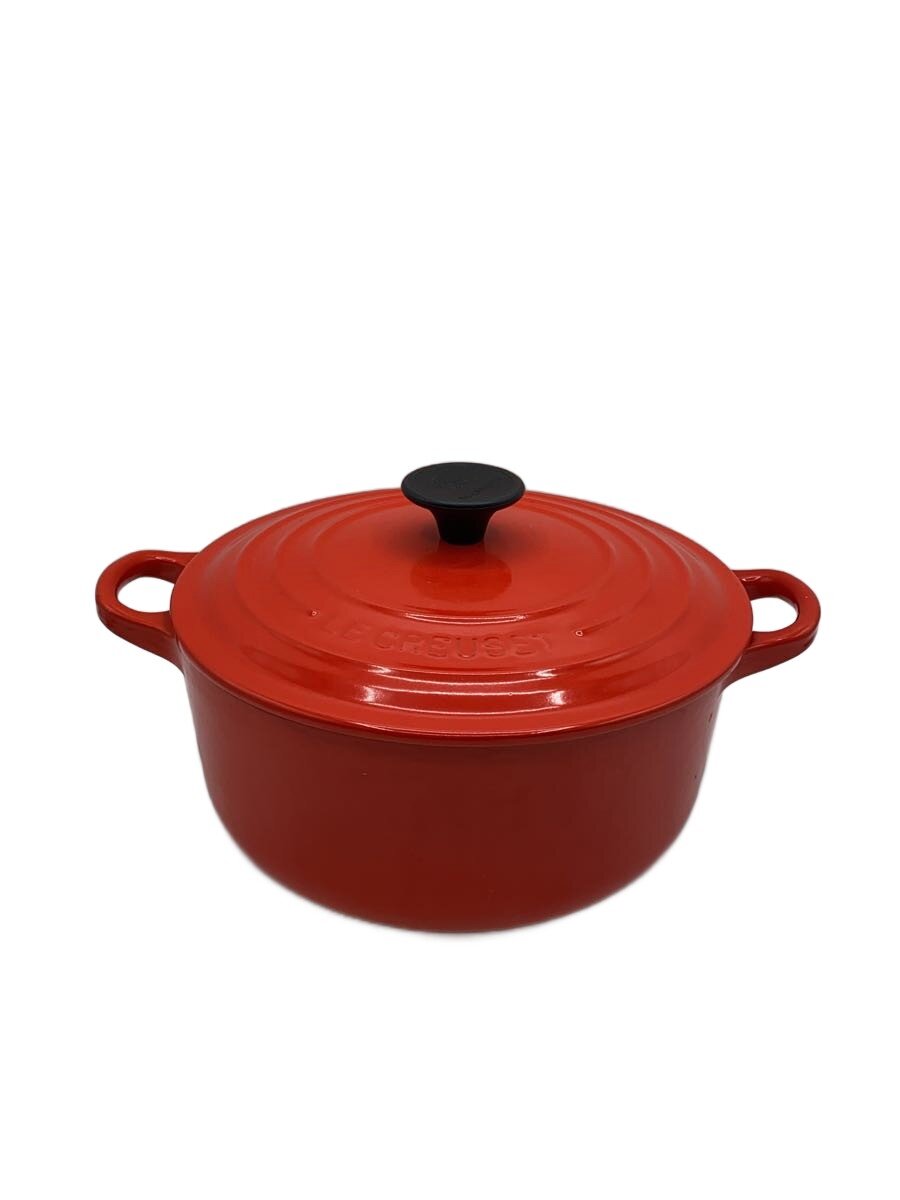 【中古】LE CREUSET◆鍋/RED【勝手もと装置】