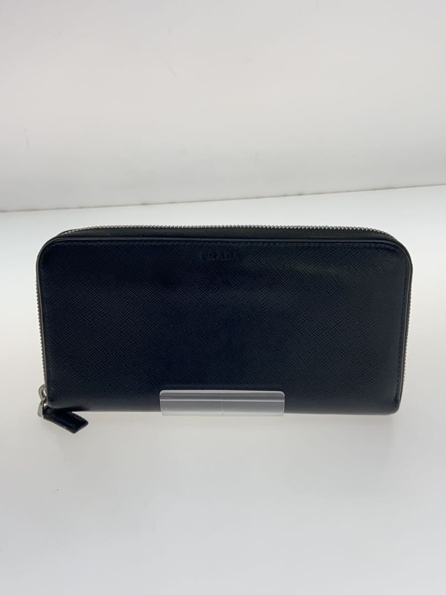 【中古】PRADA◆サフィアーノ/ラウンドジップ/長財布/--/BLK/メンズ/2ML317/角擦れ//【服飾雑貨他】｜2ｎｄ STREET 店
