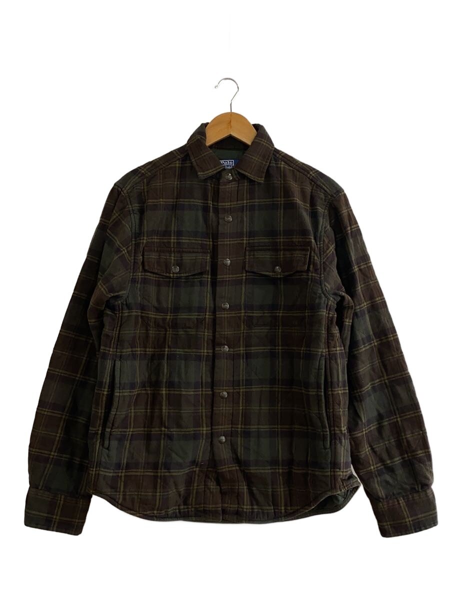 【中古】POLO RALPH LAUREN◆付け届け品/照合のしるし/ブラッシュドフランネルオーバーシャツ/上衣/S/綿織物/KHK/照合のしるし【メンズウェア】