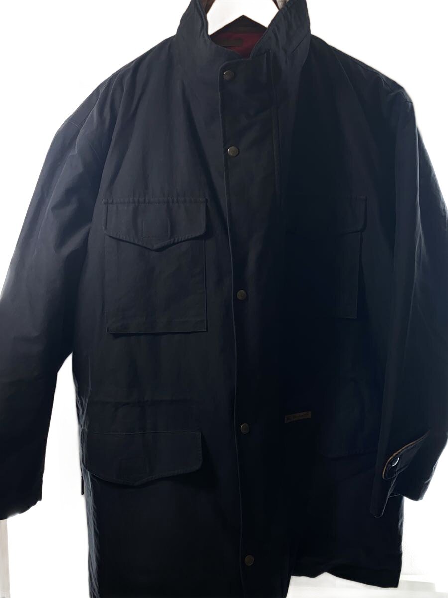 【中古】BURBERRYS◆厚地の外套/L/ポリエステル/BLK/無地//【メンズウェア】