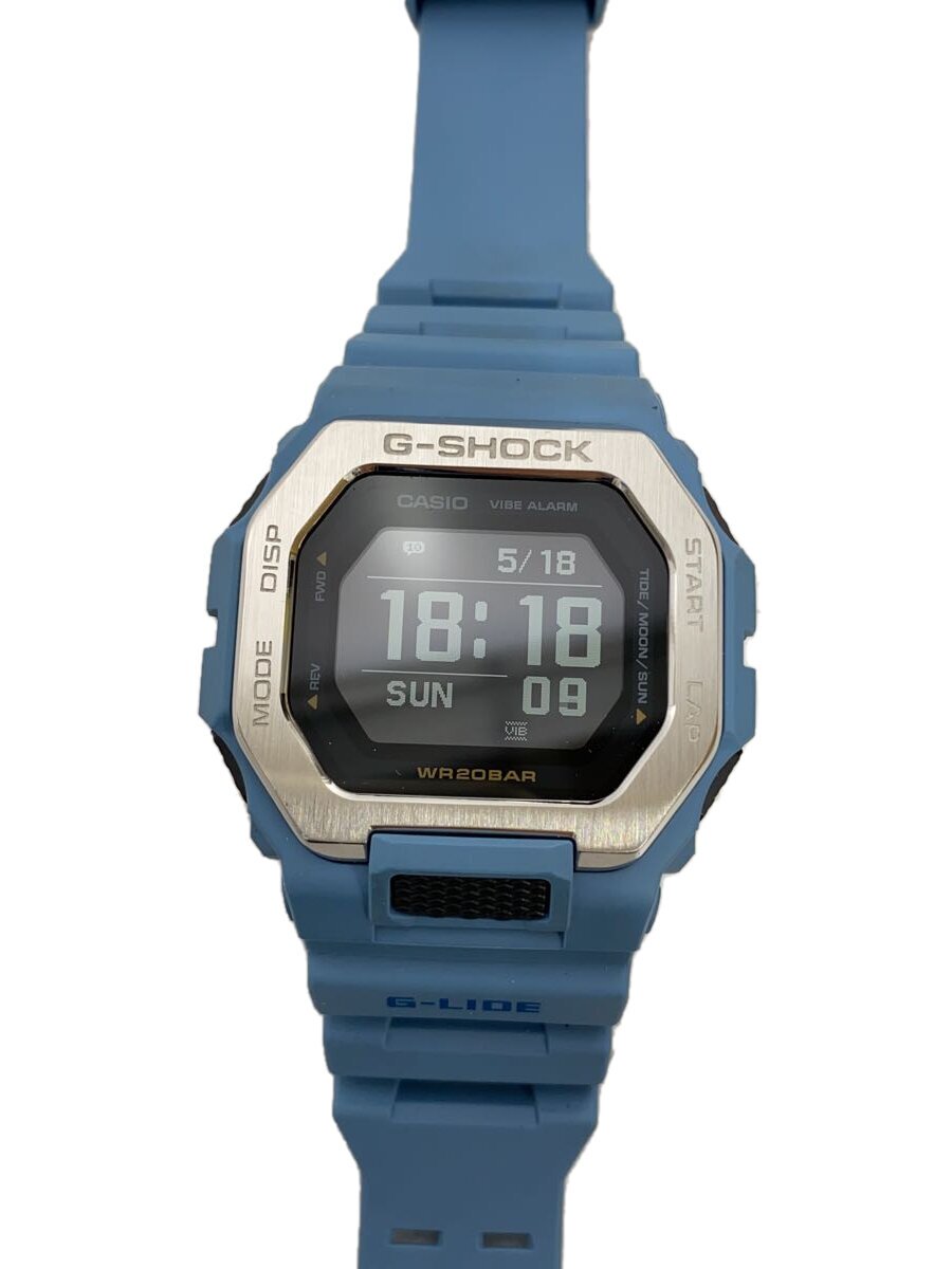 【中古】CASIO◆石英ウオッチ_G-SHOCK/デジタル/天然ゴム/BLK/BLU【服飾雑貨他】