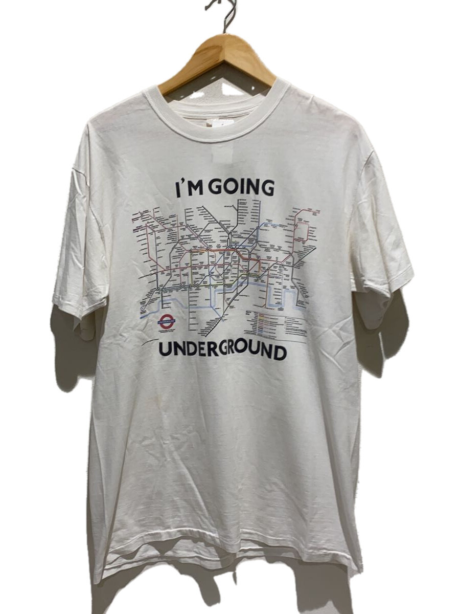 【中古】90s/英国の首都地下鉄道通った跡図/プルオーバー/--/綿織物/WHT//【メンズウェア】