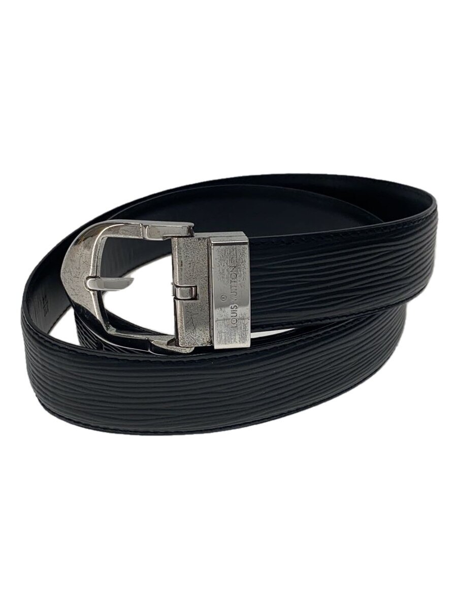 【中古】LOUIS VUITTON◆サンチュール・クラシック(ノワール・?しろがね色バックル)_エピ/なめし革/BLK/無地/メンズ【服飾雑貨他】